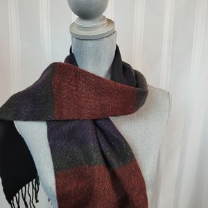 Steve Madden Muffler Scarf Maroon, Deep Purple with Gold Flecks